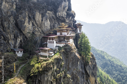 Taktshang monastery, Bhutan - Tigers Nest Monastery also know as Taktsang Palphug Monastery. Located in the cliffside of the upper Paro valley, in Bhutan. photo