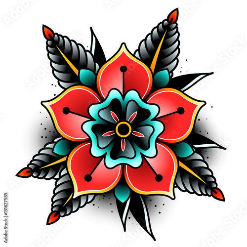 Old school tattoo flower