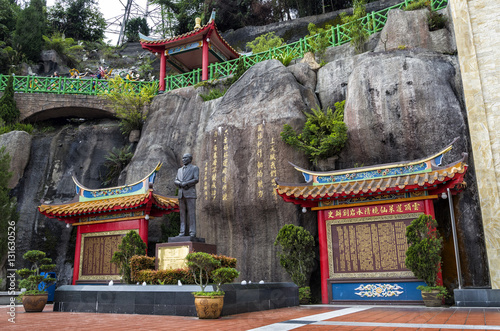 Monument of Lim Goh Tong standing in Chin Swee Caves Temple, Genting Highland, Malaysia. photo