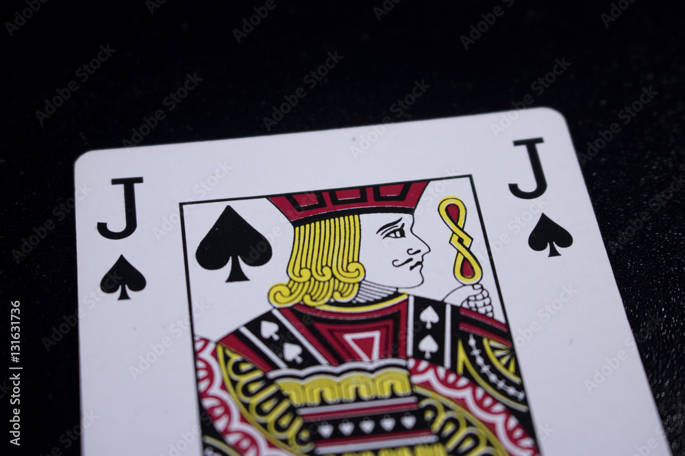 jack poker card on dark black background