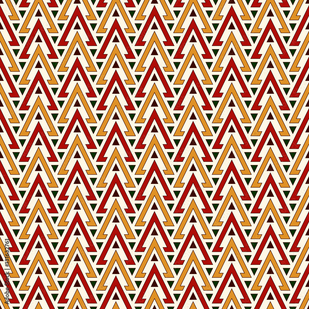 Bright hollow and solid triangles on white background. Repeated figures wallpaper. Ethnic ornamental motif Bright hollow and solid triangles on white background. Repeated figures wallpaper. Ethnic ornamental motif