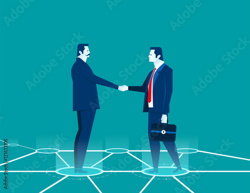 Businessman shaking hands. Concept business illustration. Vector