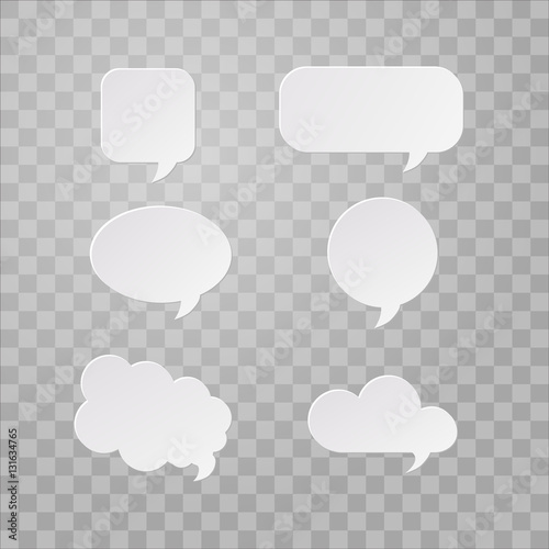 Vector set of paper speech bubbles