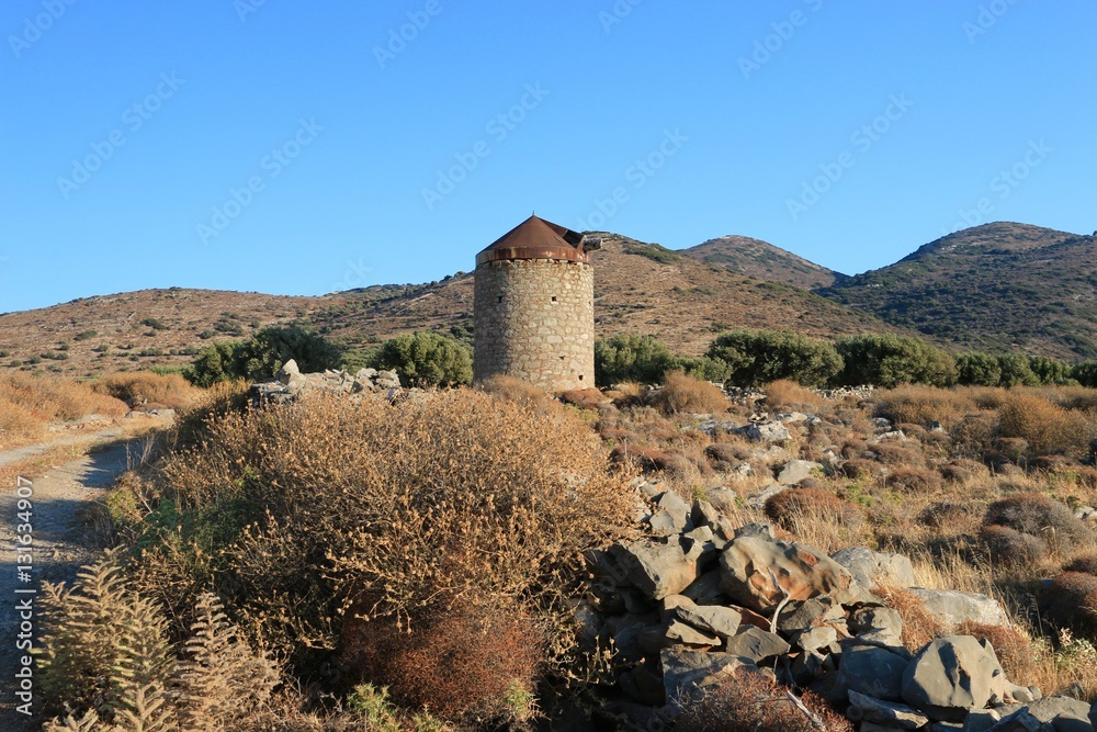 The old windmills in Crete, Greece
