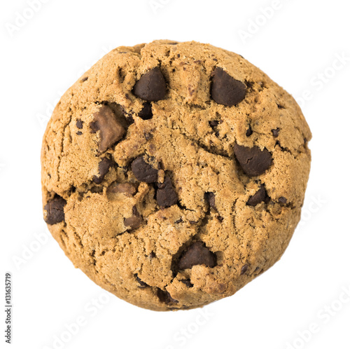 Chocolate Chip Cookie Isolated on White Background