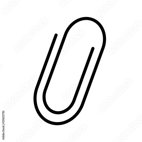 Office paper clip icon isolated on white background. Vector design.