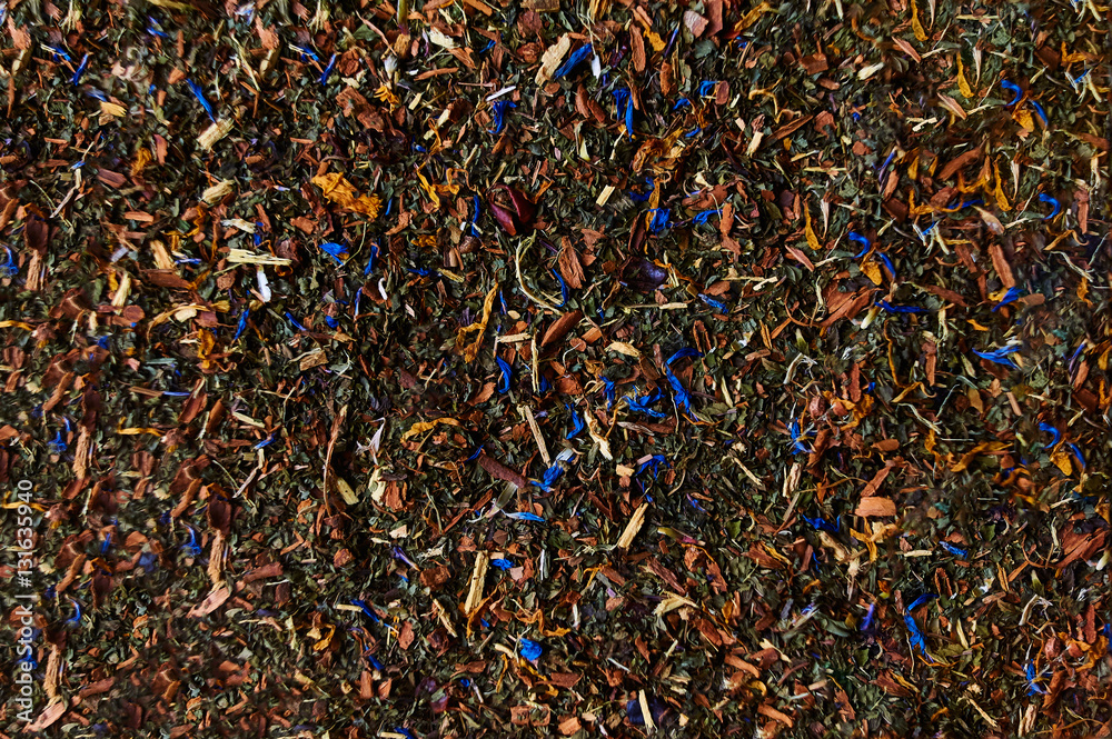 The seamless texture of dried tea herbs The seamless texture of dried tea herbs