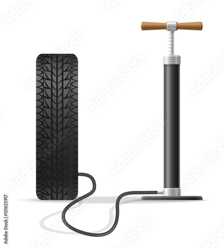 car hand air pump stock vector illustration