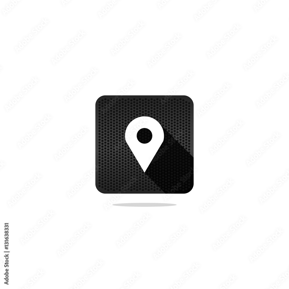 Modern Map Marker with Long Shadow Modern Map Marker with Long Shadow