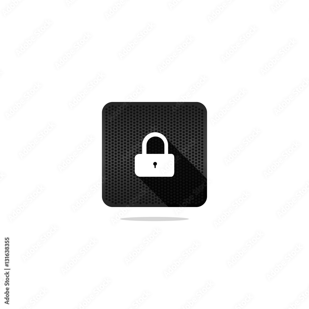 Modern Security or Pad Lock Icon with Long Shadow Modern Security or Pad Lock Icon with Long Shadow