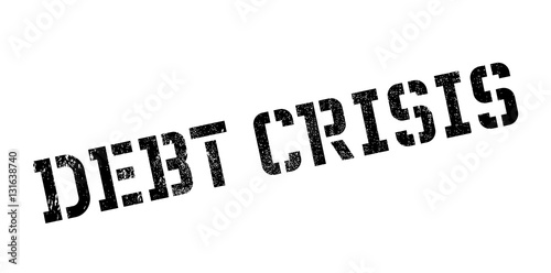 Debt Crisis rubber stamp. Grunge design with dust scratches. Effects can be easily removed for a clean, crisp look. Color is easily changed.