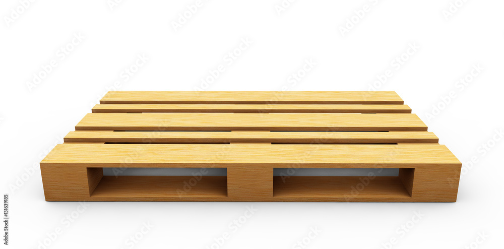 Wooden pallet. 3d rendered illustration. Isolated on white backg