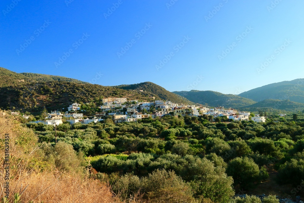 Fototapeta premium village of Kalo Horio in Crète and his church , GREECE