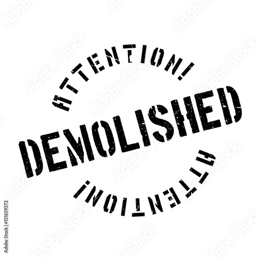 Demolished rubber stamp. Grunge design with dust scratches. Effects can be easily removed for a clean, crisp look. Color is easily changed.