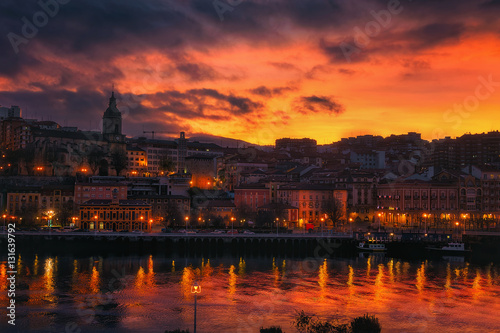 Evening in Portugalete with view of Nervion River photo