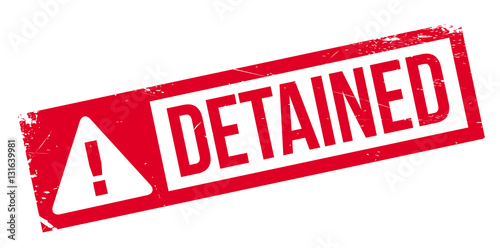 Detained rubber stamp. Grunge design with dust scratches. Effects can be easily removed for a clean, crisp look. Color is easily changed.