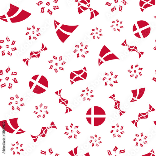 Stylized Danish Flag Seamless Pattern