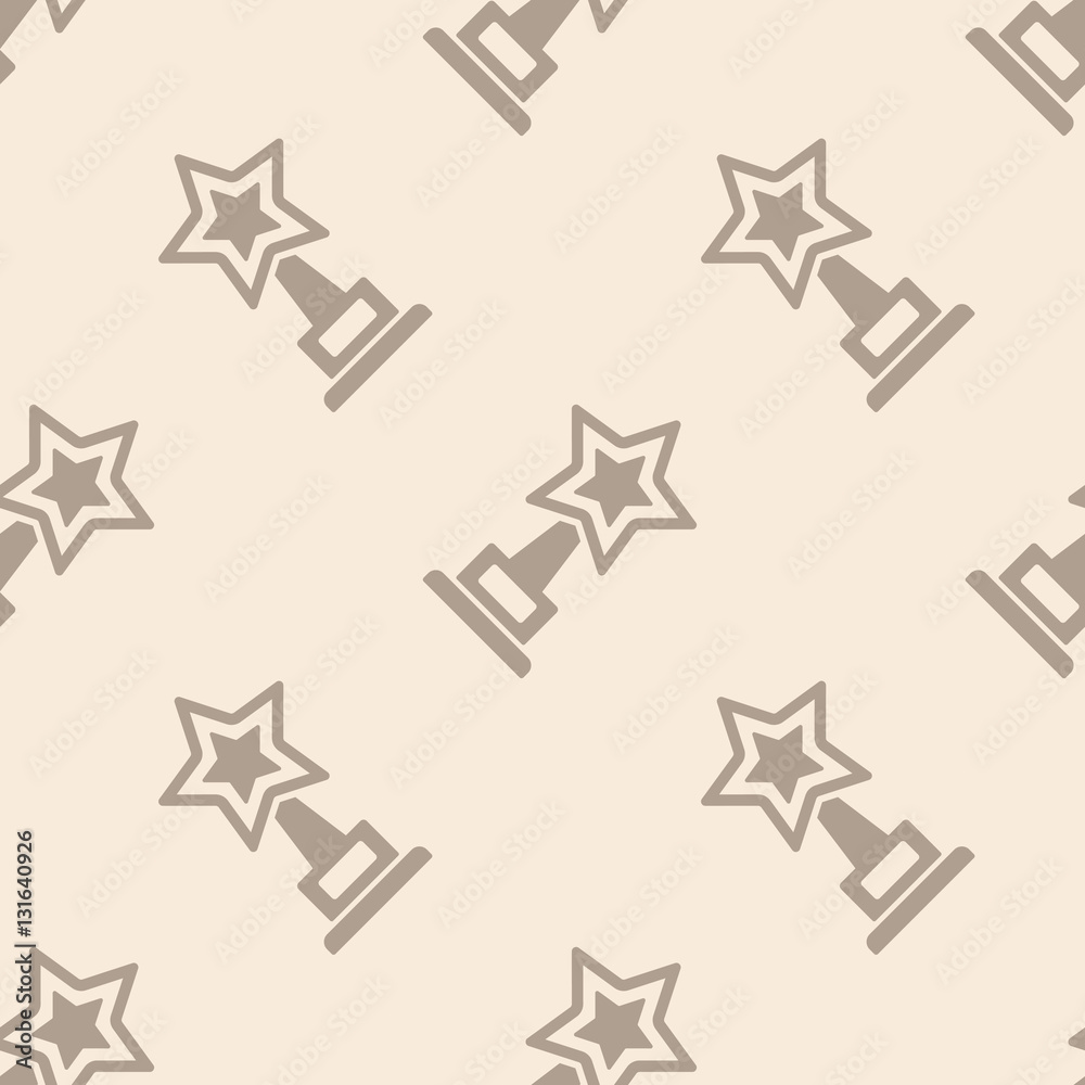 Obraz premium Trophy star cup and award icon seamless pattern, tiling vintage ornament. Vector illustration