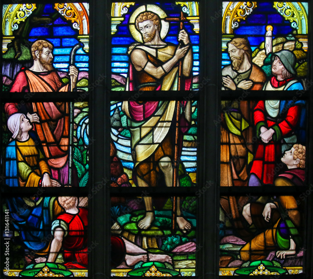 Obraz premium Stained Glass - Saint John the Baptist