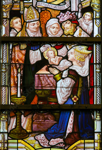 Stained Glass - Baptism of Saint Livinus photo