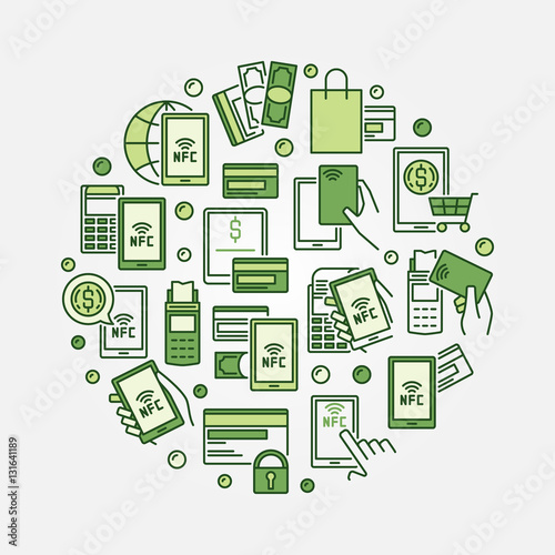 NFC green round illustration
