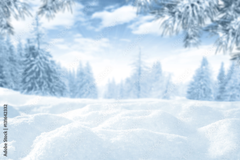 Fototapeta premium snow space and winter time 