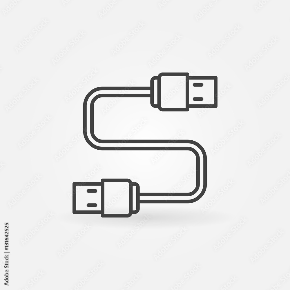 USB Cable line icon USB Cable line icon