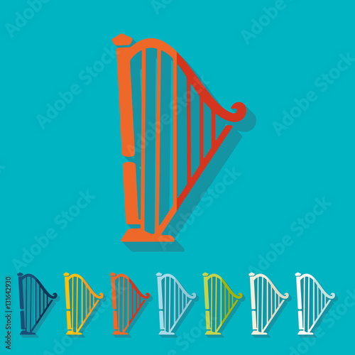 Flat design: harp