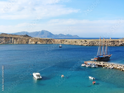 Lindos Bay, Rhodes island, Greece