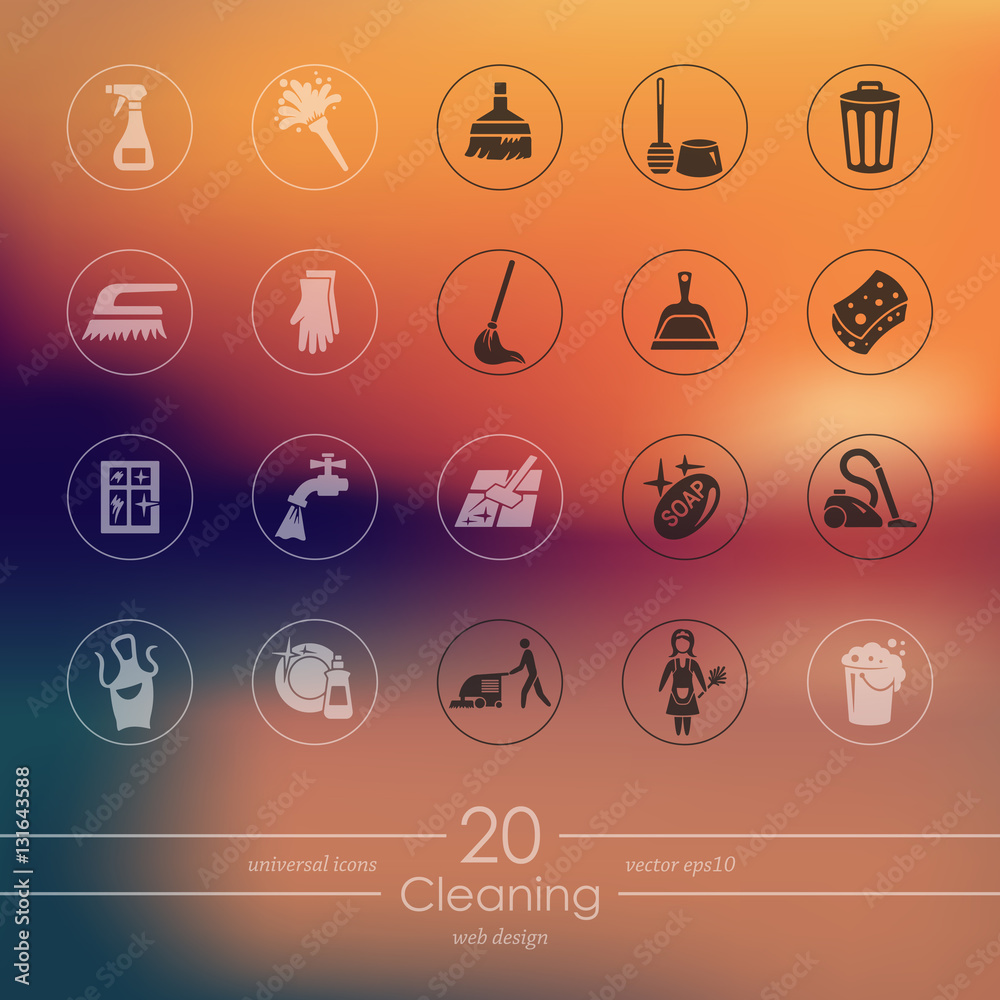 Set of cleaning icons Set of cleaning icons