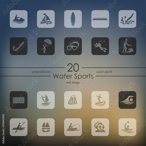 Set of water sports icons