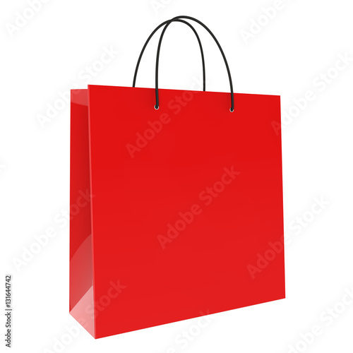 Rote Einkaufstasche weißer Hintergrund