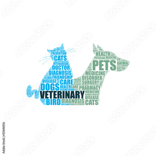 tag cloud con cane e gatto per ambulatorio veterinario