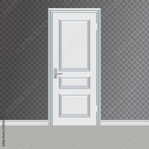 Fototapeta Naklejka Na Ścianę i Meble -  Closed white entrance door vector illustration