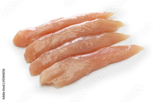 raw chicken tenders isolated on white background