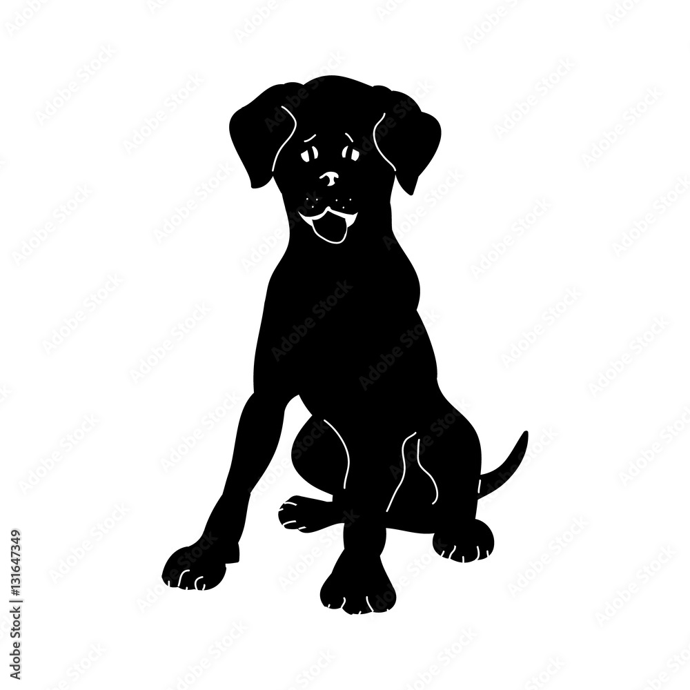 Obraz premium Silhouette dog Abracadabra