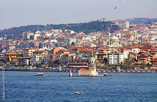Maiden's Tower and Asian part of Istanbul, Turkey