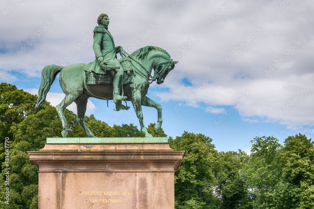 Statue of Norwegian King Karl Johan XIV in Oslo, Norway Statue of Norwegian King Karl Johan XIV in Oslo, Norway