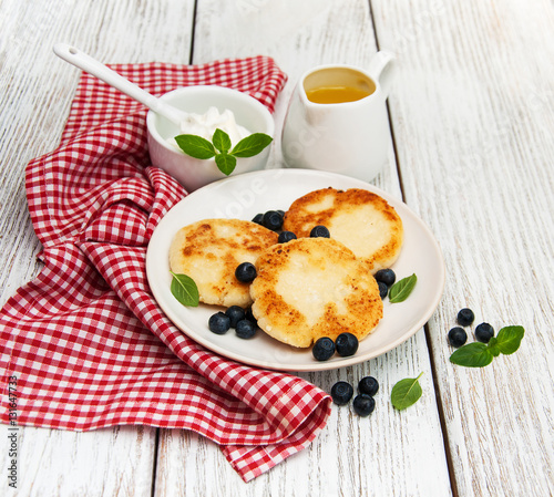 cottage cheese pancake with blueberry