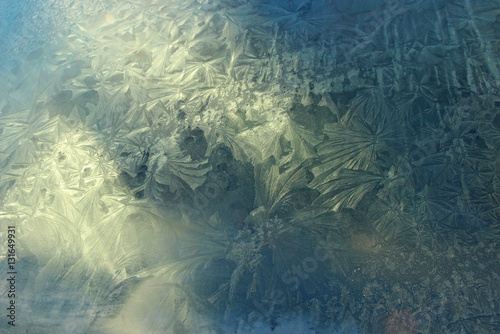 Slika na platnu Frostwork on the windscreen