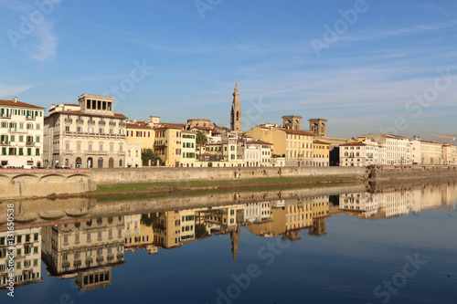 Sunset view of Arno river in Florence, Italy