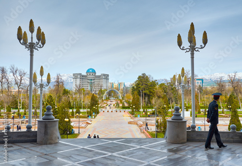 View on the central square of  Dushanbe, Tajikistan photo