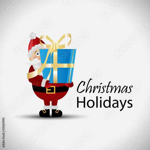 Santa Claus Greeting Card - Isolated On Gray Background, Vector Illustration, Graphic Design. For Web, Websites and Print Material. Template For Social Media Network, Newsletter And Ads