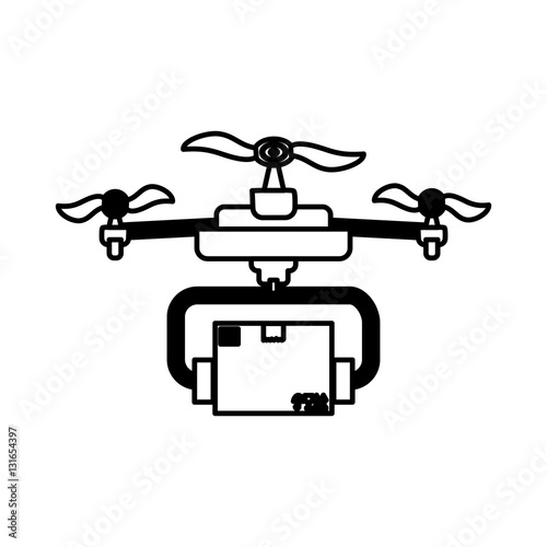 Drone robot technology icon vector illustration graphic design
