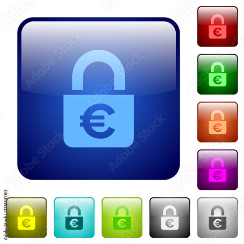 Locked euros color square buttons