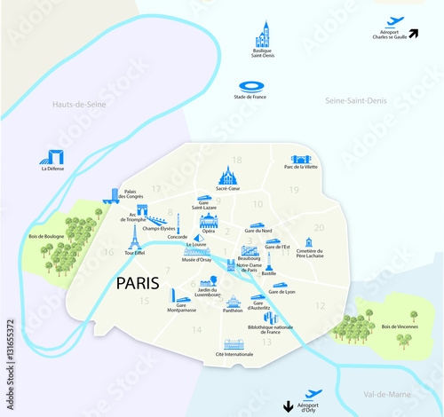 Paris Monuments carte