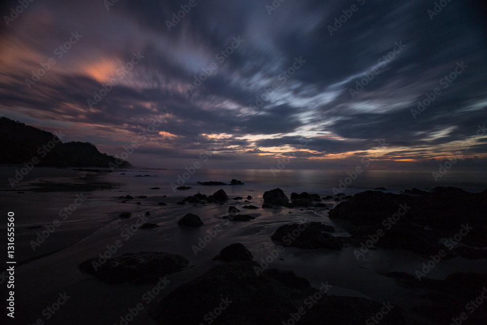 Dawn at Montezuma beach Costa Rica