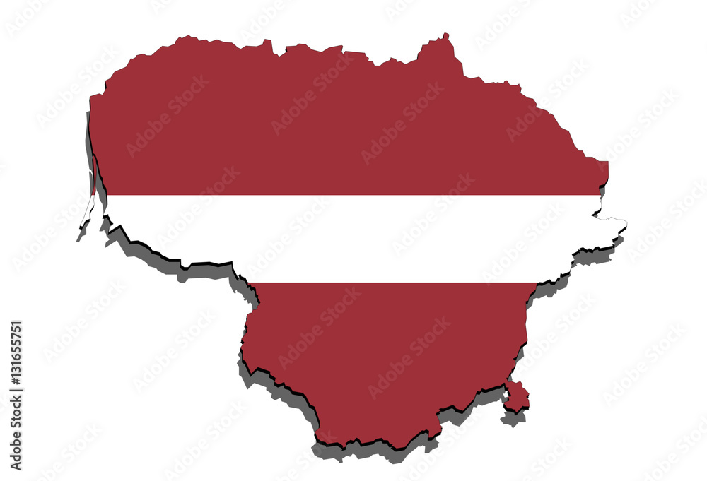 Fototapeta premium close up on Lithuania map on White background