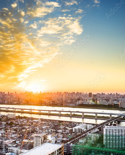 Canvas Print Asian Business concept for real estate and corporate construction - panoramic mo
