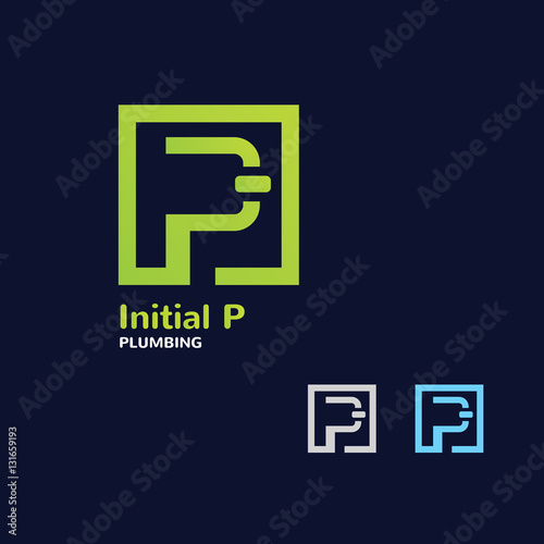 letter P plumbing logo
